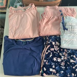 OCEAN PACIFIC WOMENS PAJAMAS LOT OF 3 PANTS AND 2 TOPS SZ XL